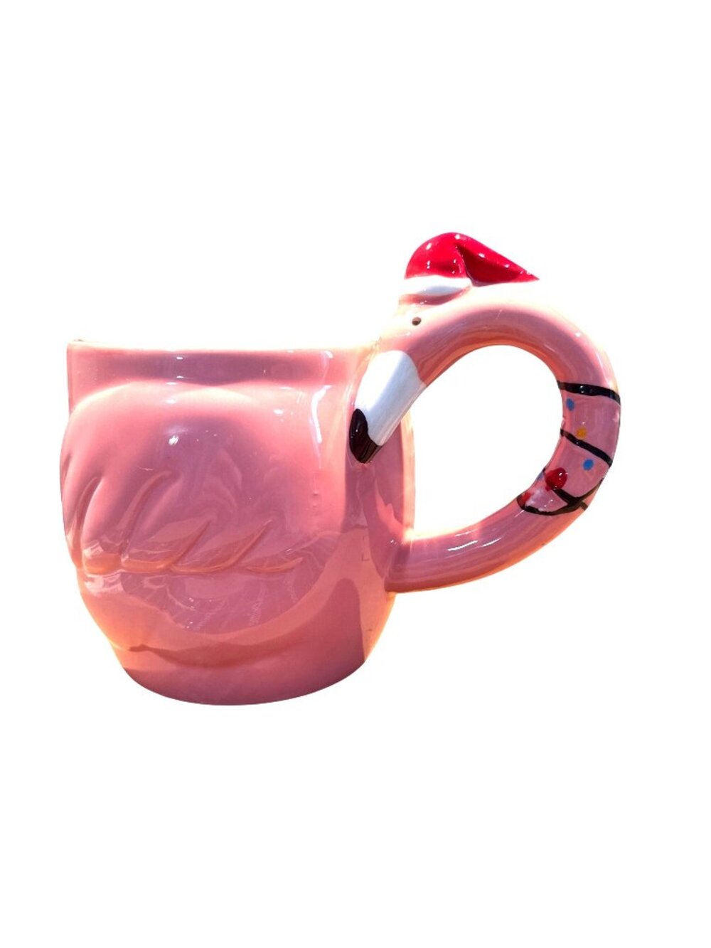 Tri-Coastal Design Christmas Flamingo Mug Pink Santa Hat 3D Handle 2019